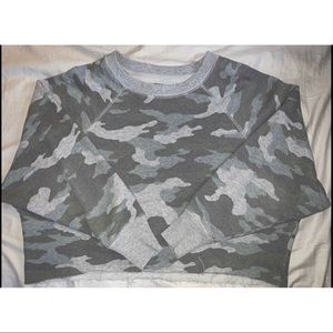 Cropped crew neck sweatshirt